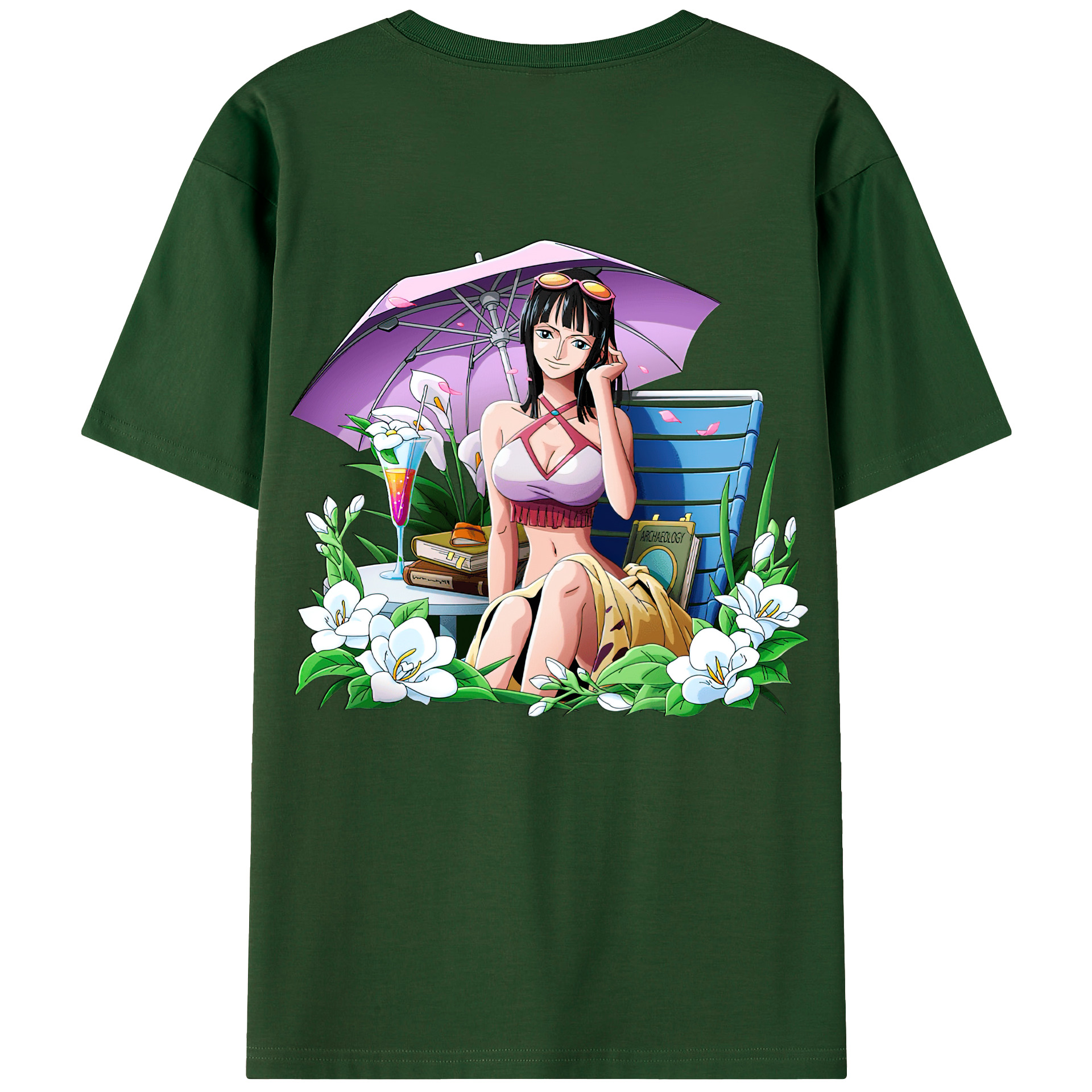 ワンピース ニコ・ロビン ONE PIECE Nico Robin 綿100％半袖Tシャツ（背面プリント）